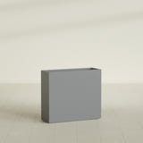 Perth Rectangular Planter in Matte Gunmetal, 48"L × 16"D × 42"H, shown empty