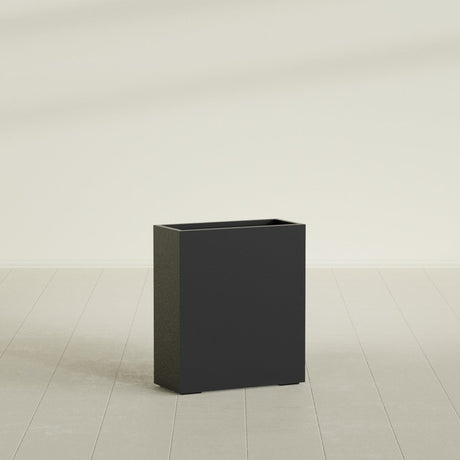 Perth Rectangular Planter in Matte Black, 36"L × 16"D × 42"H, shown empty
