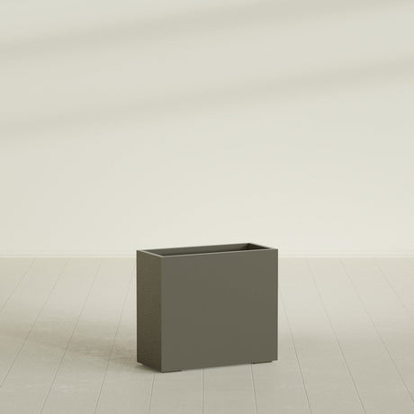 Potsdam Rectangular Planter in Matte Bronze, 36"L × 16"D × 32"H, shown empty