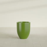 Valencia Tapered Round Planter in Satin Green, 20"D × 23"H, shown empty