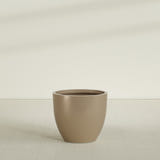 Wannsee Round Planter in Gloss Metallic Gold, 39"D × 34"H, shown empty
