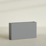 Perth Rectangular Planter in Matte Gunmetal, 72"L × 16"D × 42"H, shown empty