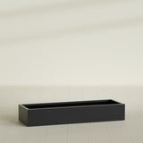 Antwerp Rectangular Planter in Matte Black, 72"L × 24"D × 12"H, shown empty