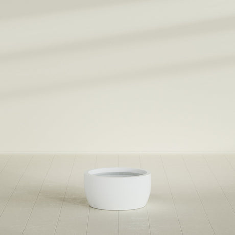 Casablanca Bowl Planter in Matte Bright White, 24"D × 12"H, shown empty