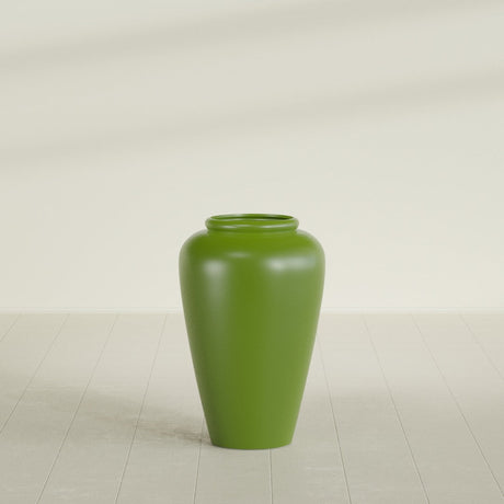 Barà Jar Planter in Satin Green, 20"D × 31"H, shown empty