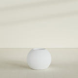 Globe Planter in Gloss Bright White, 24"D × 19"H, shown empty