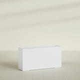 Hollywood Narrow Rectangular Planter in Gloss Bright White, 48"L × 12"D × 24"H, shown empty