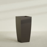 Toulan Tapered Square Planter in Matte Dark Brown, 28"W × 60"H, shown empty