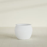 Shanghai Fishbowl Planter in Gloss Bright White, 22", shown empty