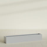 Monaco Rectangle Planter in Metallic Silver, 44"L, shown empty