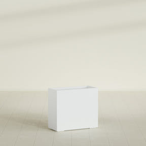 Potsdam Rectangular Planter in Matte Bright White, 36"L × 16"D × 32"H, shown empty