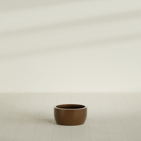 Casablanca Bowl Planter in Metallic Bronze, 20"D × 10"H, shown empty