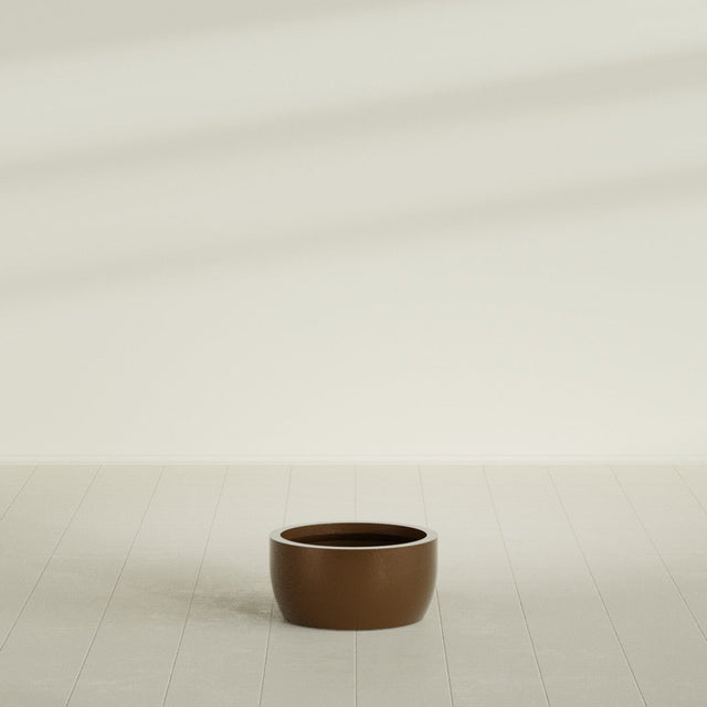 Casablanca Bowl Planter in Metallic Bronze, 20"D × 10"H, shown empty