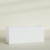 Brisbane Rectangular Planter in Matte Bright White, 72"L × 24"D × 32"H, shown empty