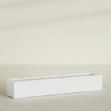 Cuba Low Rectangular Planter in Matte Bright White, 72"L × 14"D × 12"H, shown empty