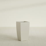 Toulan Tapered Square Planter in Satin Beige, 16"W × 30"H, shown empty