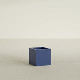 Montroy Cube Planter in Matte Cobalt Blue, 16", shown empty