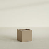 Montroy Cube Planter in Gloss Metallic Gold, 24", shown empty