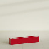 Salon Box Planter in Gloss Red, 42" Long, shown empty