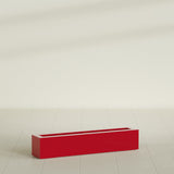 Salon Box Planter in Gloss Red, 42" Long, shown empty