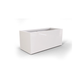 Badalona rectangular fiberglass planter in Gloss Bright White