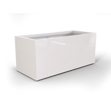 Badalona rectangular fiberglass planter in Gloss Bright White, 39 × 17 × 17 in, studio render