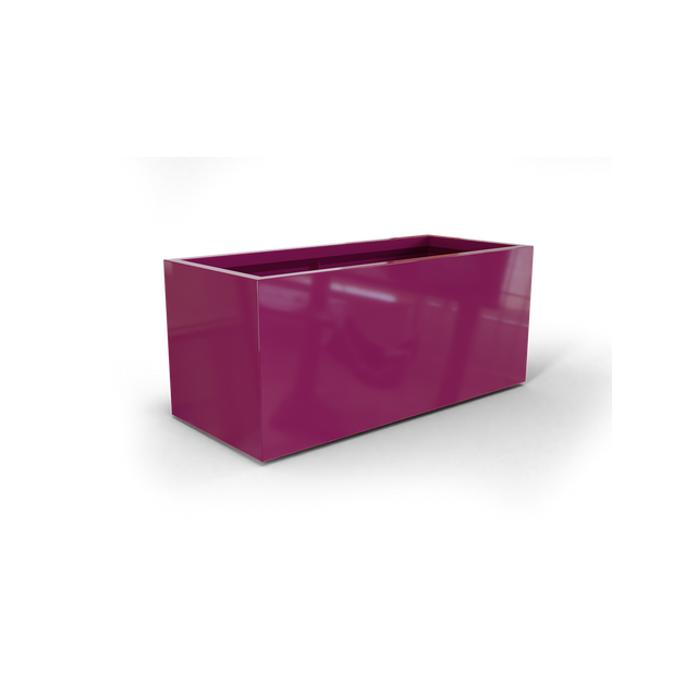 Badalona rectangular fiberglass planter in Gloss Eggplant