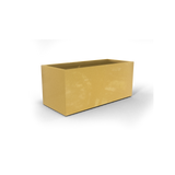 Badalona rectangular fiberglass planter in Gloss Metallic Gold