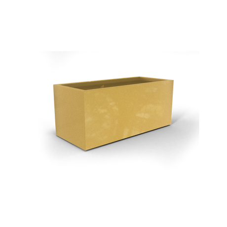 Badalona rectangular fiberglass planter in Gloss Metallic Gold