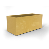 Badalona rectangular fiberglass planter in Gloss Metallic Gold, 39 × 17 × 17 in, studio render