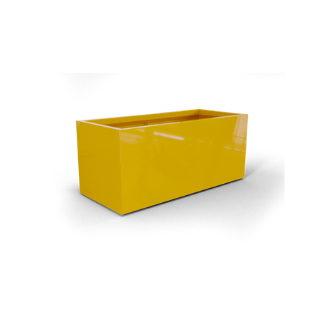 Badalona rectangular fiberglass planter in Gloss Saffron