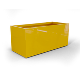 Badalona rectangular fiberglass planter in Gloss Saffron, 39 × 17 × 17 in, studio render