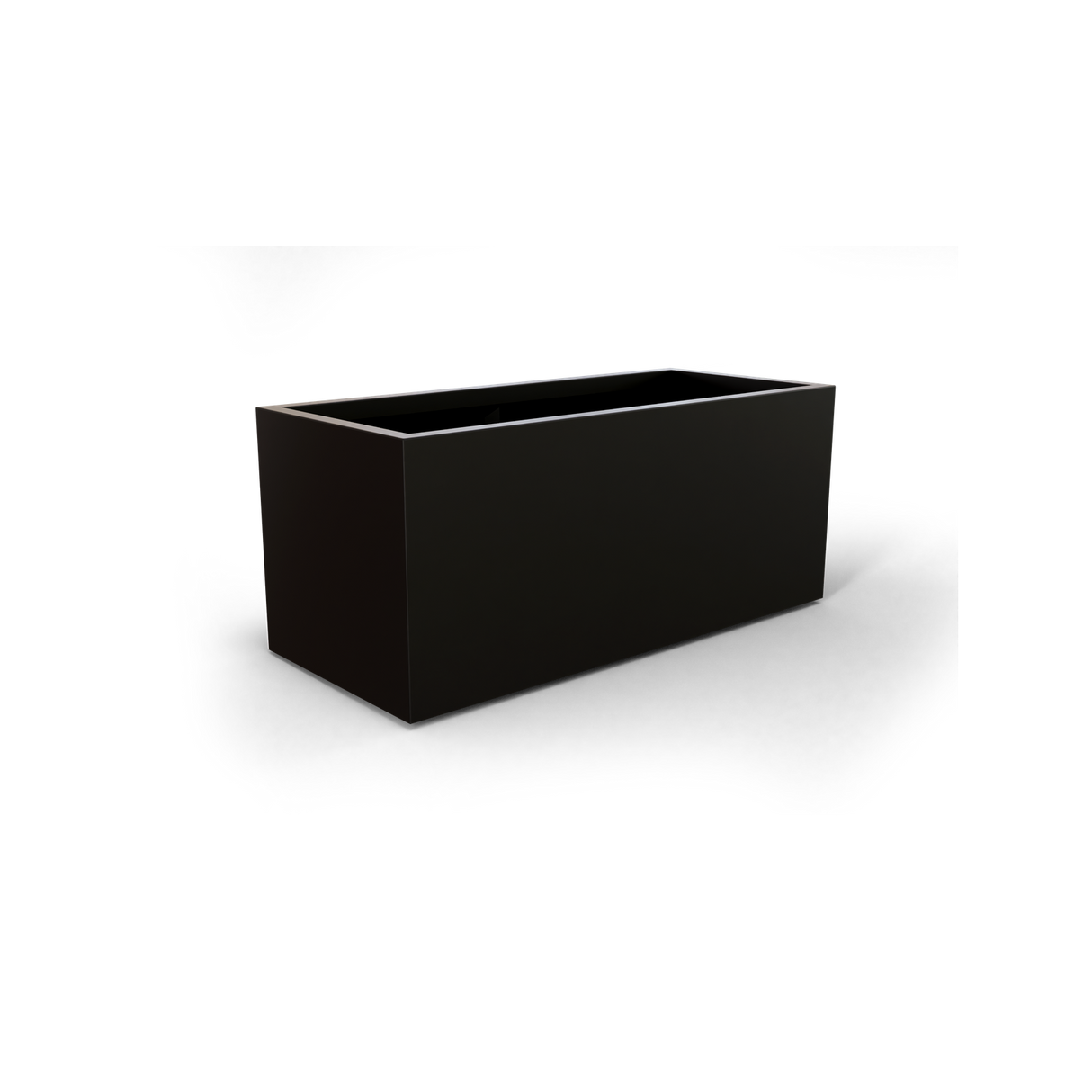Badalona rectangular fiberglass planter in Matte Black