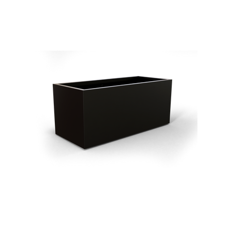 Badalona rectangular fiberglass planter in Matte Black