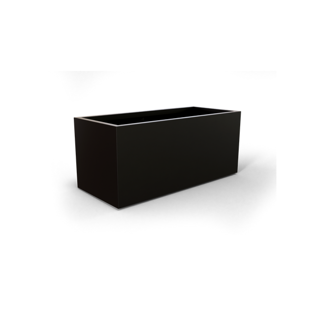 Badalona rectangular fiberglass planter in Matte Black