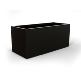 Badalona rectangular fiberglass planter in Matte Black, 39 × 17 × 17 in, studio render