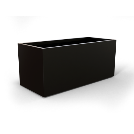 Badalona rectangular fiberglass planter in Matte Black, 39 × 17 × 17 in, studio render