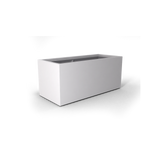 Badalona rectangular fiberglass planter in Matte Bright White