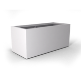 Badalona rectangular fiberglass planter in Matte Bright White, 39 × 17 × 17 in, studio render