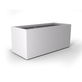Badalona rectangular fiberglass planter in Matte Bright White, 39 × 17 × 17 in, studio render