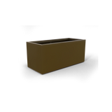 Badalona rectangular fiberglass planter in Matte Bronze