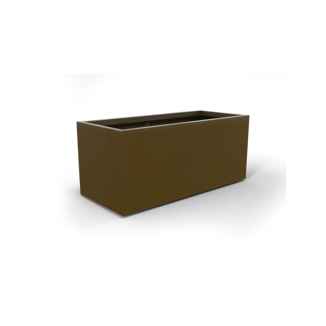 Badalona rectangular fiberglass planter in Matte Bronze