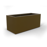 Badalona rectangular fiberglass planter in Matte Bronze, 39 × 17 × 17 in, studio render