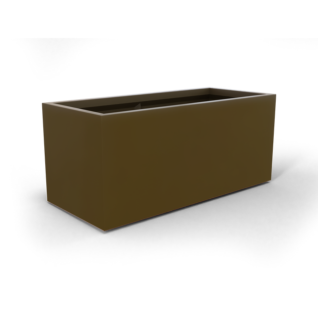 Badalona rectangular fiberglass planter in Matte Bronze, 39 × 17 × 17 in, studio render