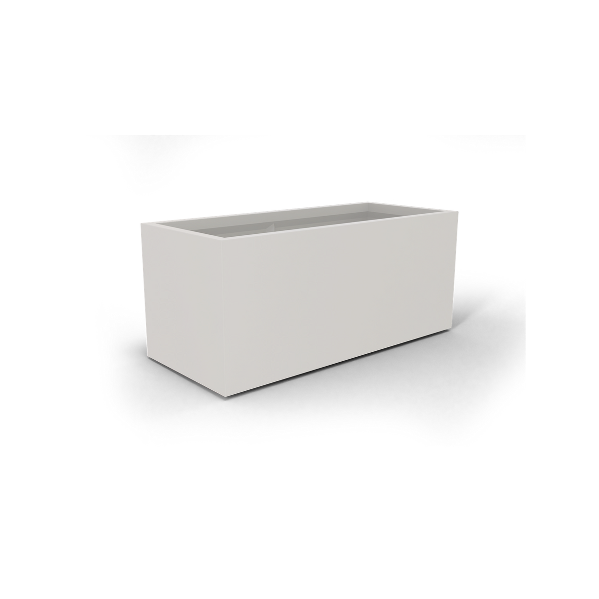 Badalona rectangular fiberglass planter in Matte Cement Grey