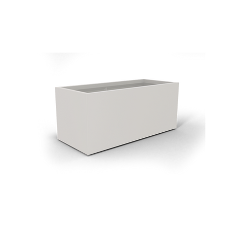 Badalona rectangular fiberglass planter in Matte Cement Grey