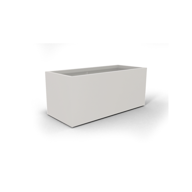 Badalona rectangular fiberglass planter in Matte Cement Grey