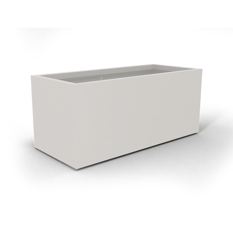 Badalona rectangular fiberglass planter in Matte Cement Grey, 39 × 17 × 17 in, studio render