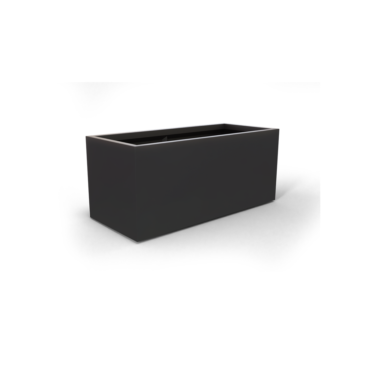 Badalona rectangular fiberglass planter in Matte Charcoal