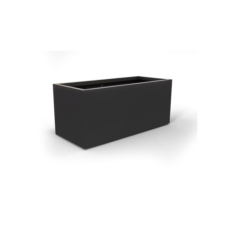 Badalona rectangular fiberglass planter in Matte Charcoal